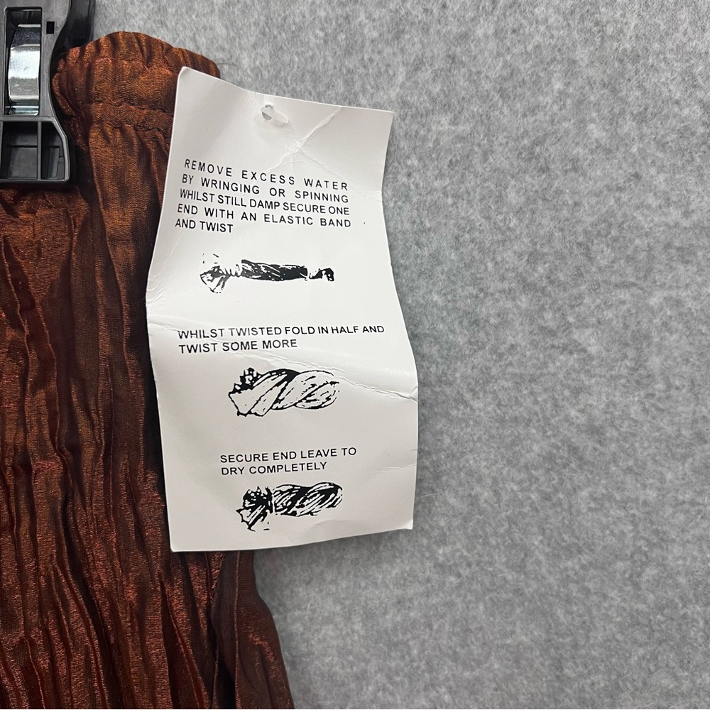 Vintage Y2K Crinkle Broom Full Maxi Skirt Copper Metallic Witchy Fairy Sz XL NWT - Picture 6 of 8